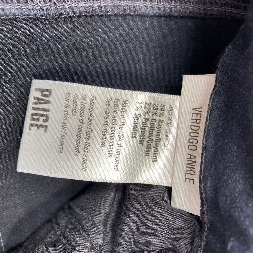 Paige Jeans Women’s Size 27  Denim Verdugo Ankle Zipper Blue Dark Wash - Picture 7 of 13